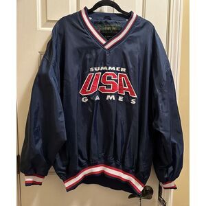 NWT Vintage STARTER Atlanta Olympic 1996 Summer Games Pullover USA 2XL RW&B!